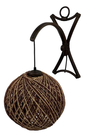 Dutch Rattan Bamboo and Rope Sisal Wall Lamp, 1960s