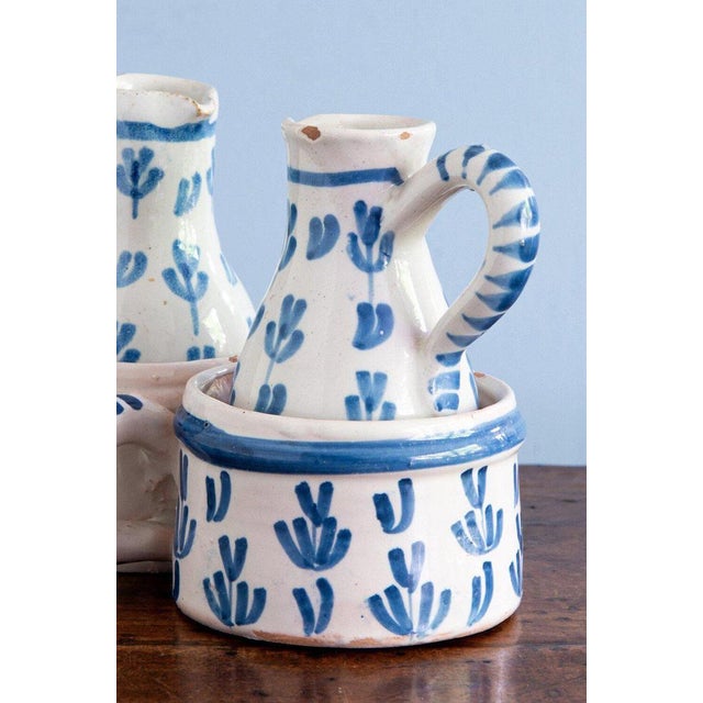 Blue and White Oil and Vinegar Set from Nevers Faience, 18th Century, Set of 2 For Sale - Image 10 of 16