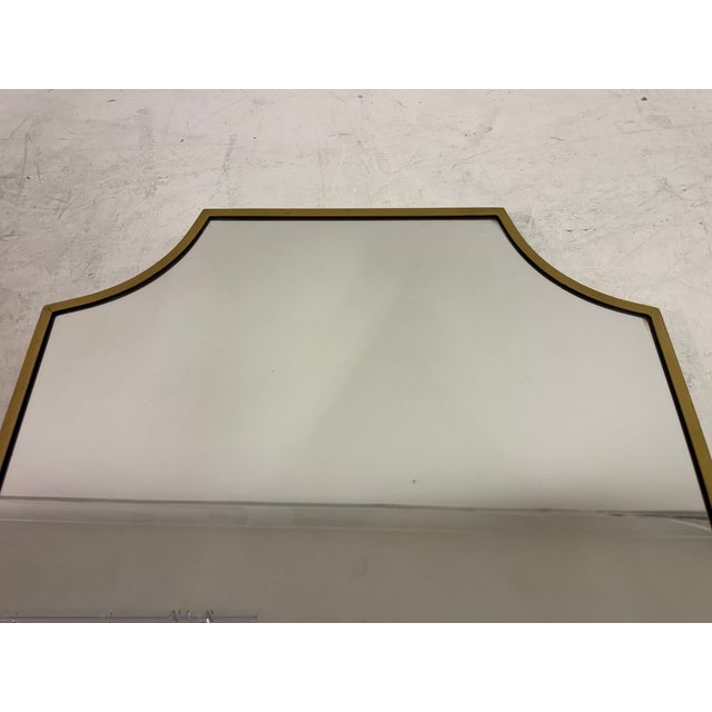 Italian Shield-Shaped Brass Wall Mirror, 1950s For Sale - Image 6 of 12