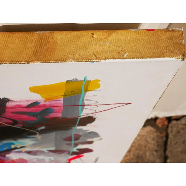 Light Pink 2022 "Jazz Study Volume One" Colorful Abstract Mixed Media Painting by David Hardaker For Sale - Image 8 of 13