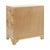 Matthew Izzo Home Calvin Light Burlwood Three Drawer Side Table With Acrylic and Brass Handles For Sale In New York - Image 6 of 7