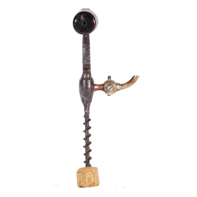 1930s Vintage Nickle Champagne Tap Corkscrew For Sale - Image 5 of 6