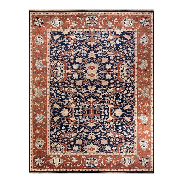 Blue Mogul, One-of-a-Kind Hand-Knotted Area Rug in Blue, 9' 3" x 12' 2" For Sale - Image 8 of 8