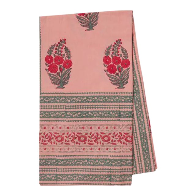 Roza 6-Seat Coral Pink Tablecloth For Sale