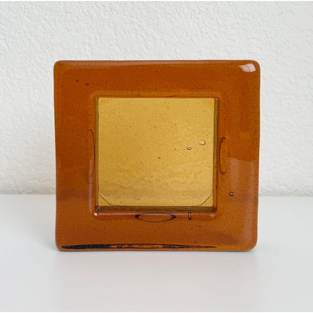 Mid-Century Modern 1970s Brutalist Block Glass Ashtray/Catchall Attributed to Blenko For Sale - Image 3 of 10