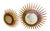 Large Spanish Sunburst Flush Mount in Gilt Metal, 1950, Set of 2 For Sale