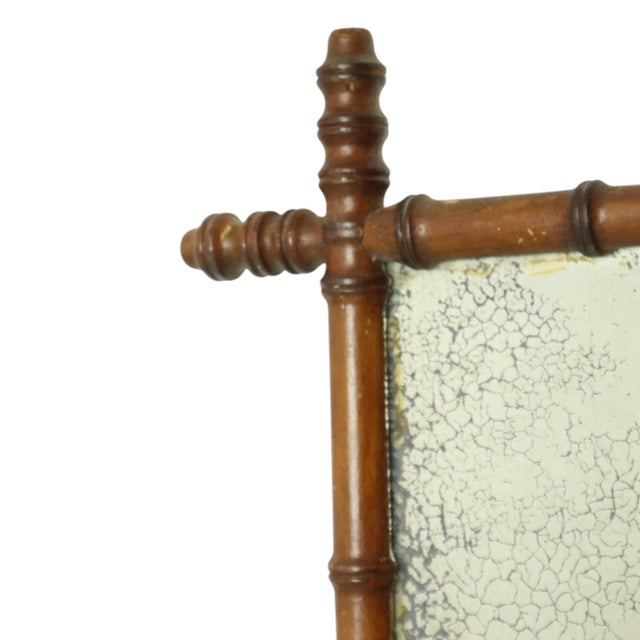 Antique faux bamboo mirror with original mirror plate and wooden back, entirely in Chinoiserie style; this style was very...