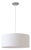 Stretch Pendant Light in Satin Nickel With White Linen Drum Shade, Dimmable, Modern Style For Sale