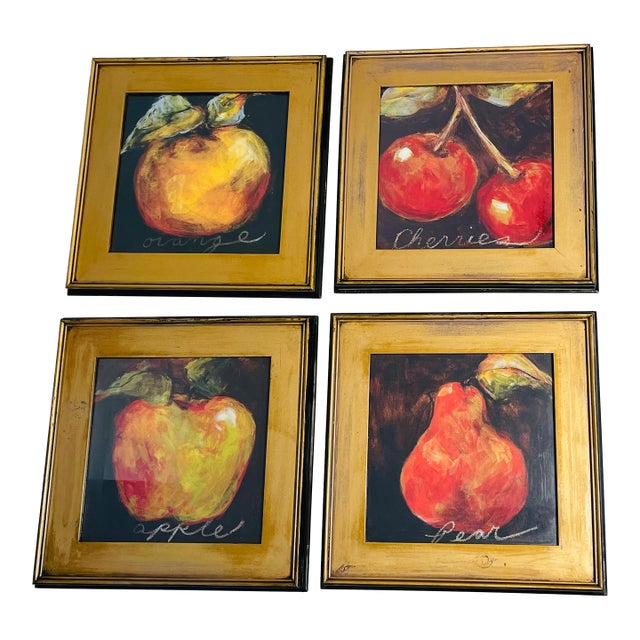 Set of 4 Vintage Chromolithographs in Gold Frames For Sale