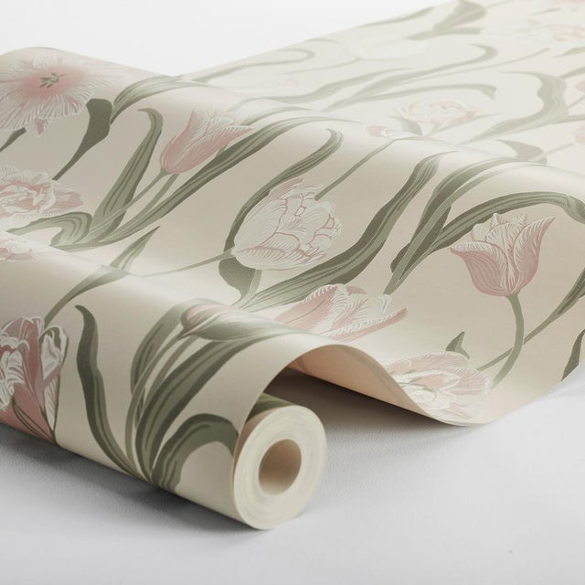 Hand-painted tulips bloom across Boråstapeter La Belle Epoque, a timeless floral with a lush, expressive design that...