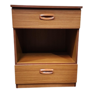 1960s Mid Century Modern Schreiber Wheeled Teak Bedside Table