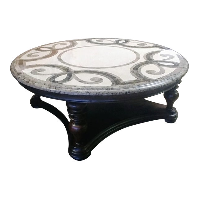 Thomasville Furniture Hills Of Tuscany Round Stone Top Cocktail Table Chairish