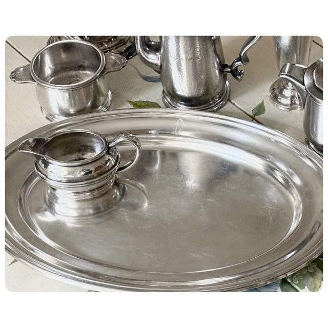 Metal Vintage Hotel Silver Plated Platter Midday Club Serving Tray Wallace’s For Sale - Image 7 of 9