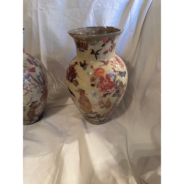 Pair of 19th Century Decalcomanis Vases For Sale - Image 11 of 12