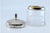 Silver Glass Bottle with Embossed Silver Lid and Pine Cone-Shaped Handle For Sale - Image 8 of 11