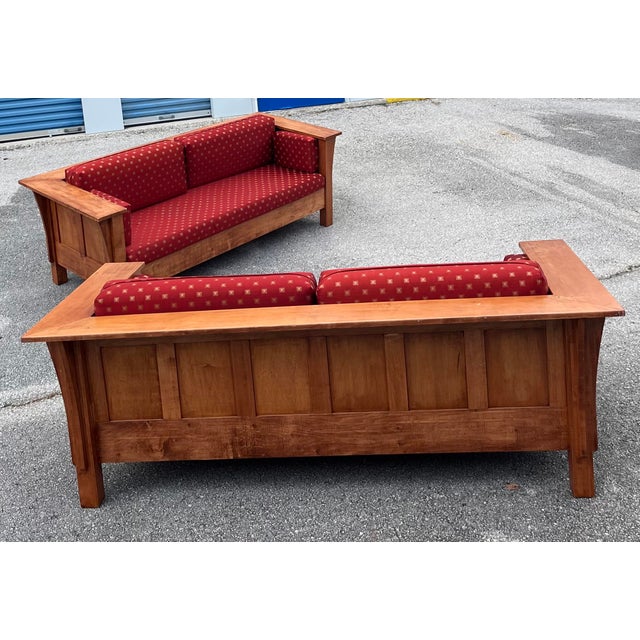 Late 20th Century Mission Style Sofas in the Manner of Stickley a