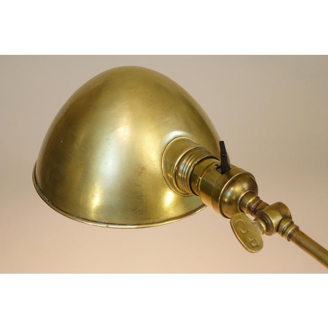 1930s 1920s Rare Early Art Deco Industrial Machine Age Brass Elegant Articulating Lamp O C White Faries Era For Sale - Image 5 of 12