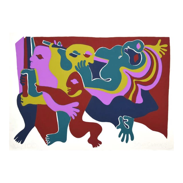 Composition, Original Lithograph by Fritz Baumgartner, 1975 For Sale