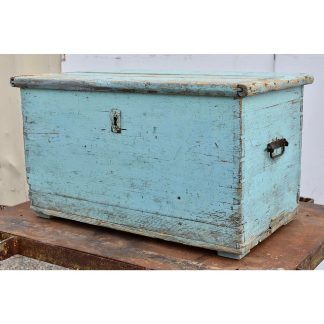 Painted Pine Trunk or Blanket Chest, Hungary, C. 1870 For Sale In Baltimore - Image 6 of 12