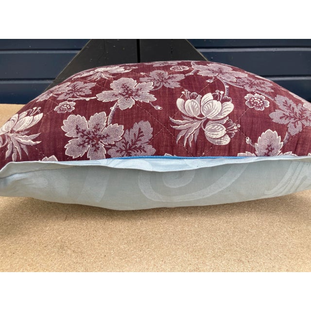 Aubergine Toile Textile Throw Pillow For Sale - Image 4 of 6
