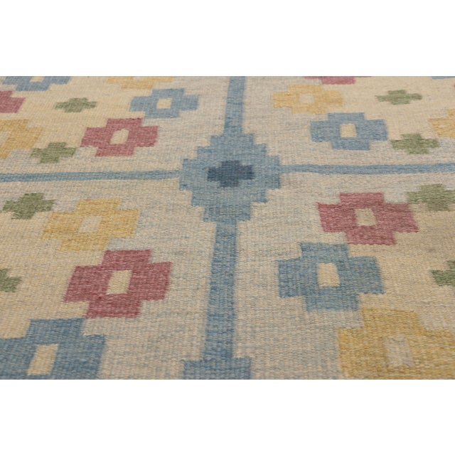 Mid 20th Century Vintage Swedish Rollakan Rug, 04'05 X 06'09 For Sale - Image 5 of 11