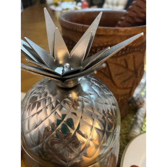 1970s 1970s Silver Etched Pineapple Box For Sale - Image 5 of 6