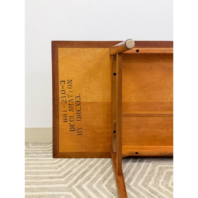 Drexel MCM Coffee Table Circular Dowel Inlay Vintage Mid-Century Modern For Sale - Image 9 of 10