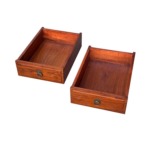 Oriental Chinese 2 Drawers Wood Pattern Brown Credenza Console Cabinet ...