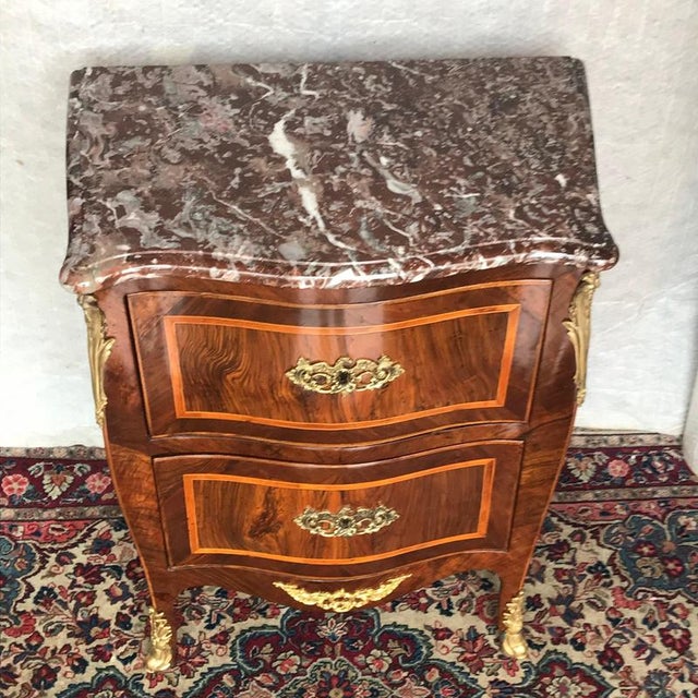 Antique Louis XV Chest of Drawers with Marble Top, 1760s For Sale - Image 4 of 9
