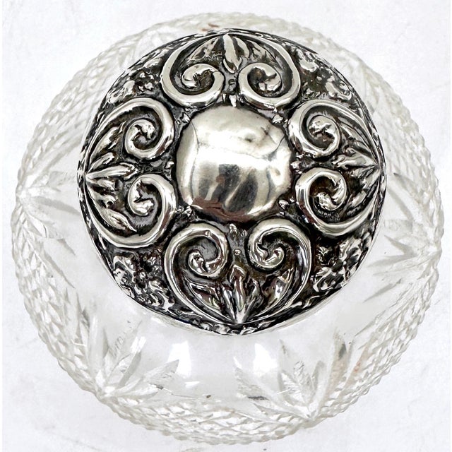 English Sterling Cut Glass & Sterling Perfume, Birmingham 1905, William Dudley’ For Sale In West Palm - Image 6 of 11