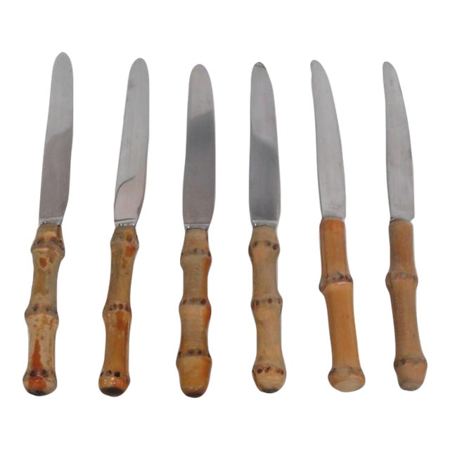 Ed Wusthof Dreizackwerk Solingen Germany 6pc Knives Bamboo Stainless Steel 5099b For Sale