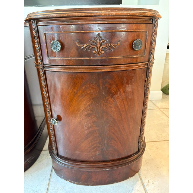 Antique Big Rapids Furniture Co. Mahogany Demilune Cabinets or Tables - A Pair For Sale In Miami - Image 6 of 18
