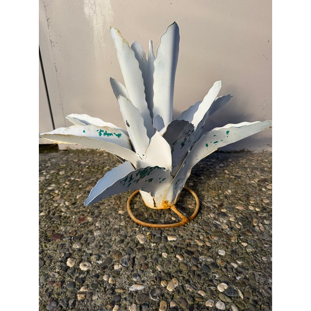 Handmade zinc agave plant - made by an artist in Texas. Beautiful organic form that adds to much character to any interior.