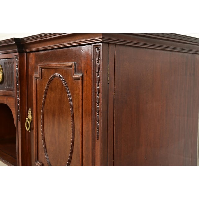 Antique French Regency Louis XVI Carved Mahogany Sideboard or Bar Cabinet For Sale - Image 11 of 16