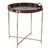 Harlow Leather with Brass Handles Round Tray on Stand, Tan For Sale
