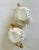 White Hollywood Regency Pearlescent and Gold Flower Shaped Sugar and Creamer Set For Sale - Image 8 of 8