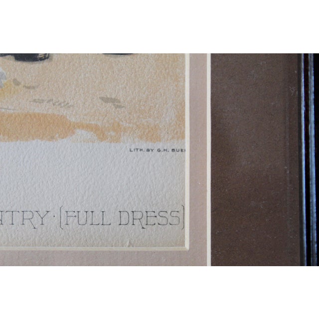 Chromolithograph by H. A. Ogden Military Uniforms - 19th Century European Soldiers, Matched Pair, Equestrian & Infantry Scenes - Antique Framed Prints For Sale - Image 11 of 17