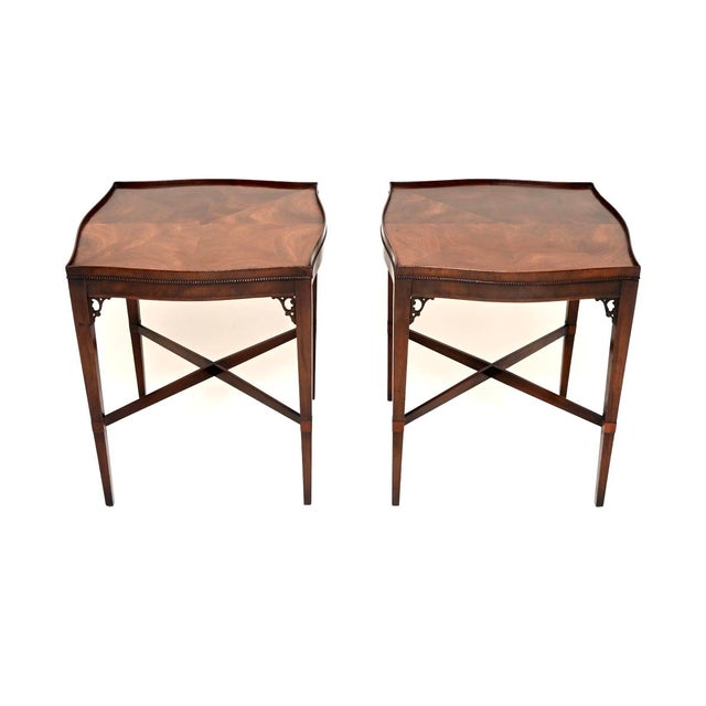 A large and very impressive pair of antique side tables. They were made in England, they date from around the 1920’s. The...