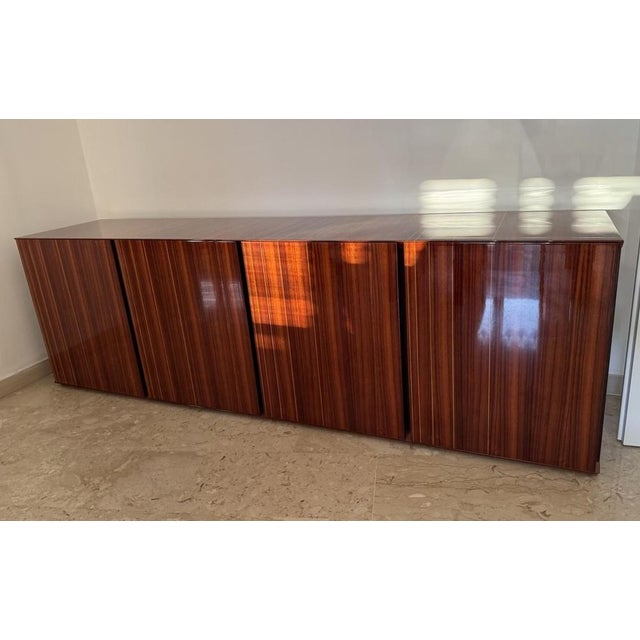 Vintage Monumental Zebrawood Lacquered Sideboard, 1970s For Sale - Image 6 of 14