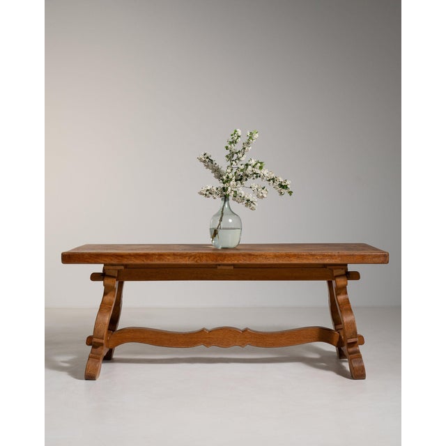 Wood Mid 20th Century France Amber Wood Dining Table For Sale - Image 7 of 11