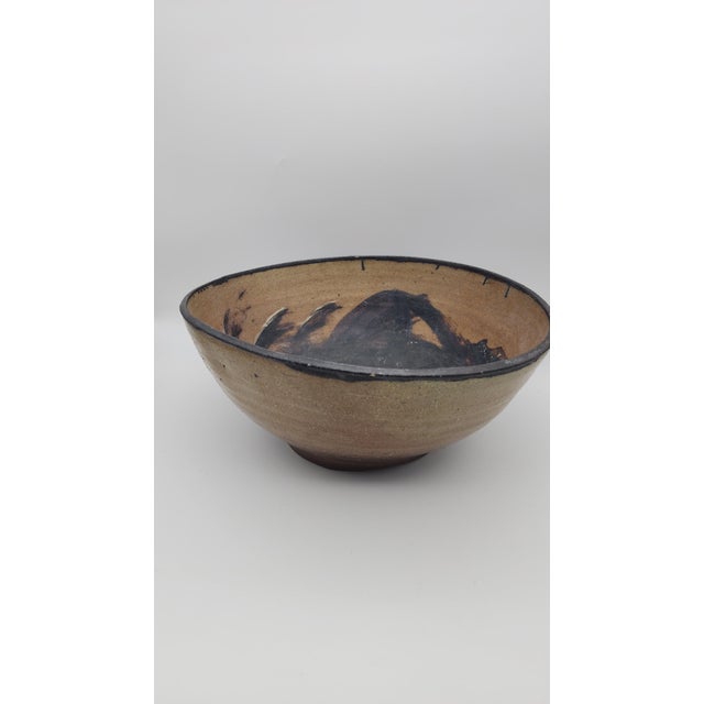 Studio Pottery Mid 20th Century Large Studio Pottery Bowl For Sale - Image 4 of 6