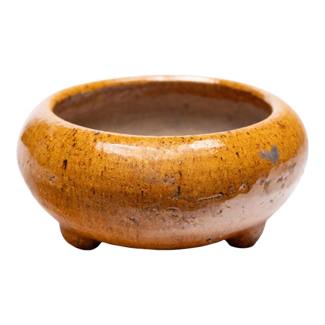 Vintage Chinese Persimmon Glazed Censer For Sale
