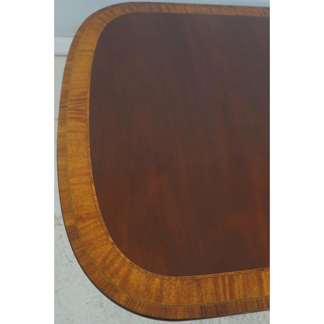 Councill Craftsmen Mahogany Inlaid Double Pedestal Dining Table For Sale - Image 10 of 18