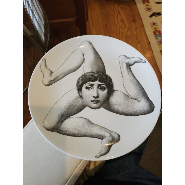 White Fornasetti Porcelain Themes & Variation Plate, Number 186 For Sale - Image 8 of 8
