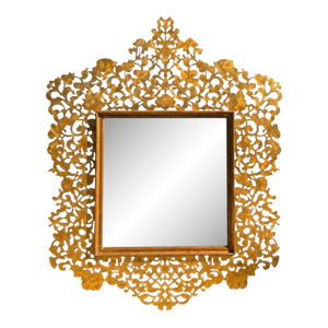 Huge Regency Style Paul Ferrante Reticulated Gilt Bronze Mirror