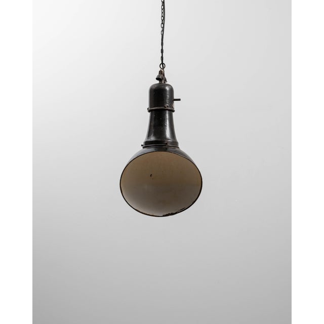 Industrial 1930s Czech Metal Industrial Angular Pendant Lamp For Sale - Image 3 of 18