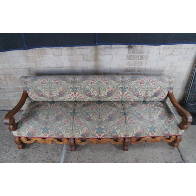 Late 19th Century Antique Spanish Colonial Mahogany Hall Bench Couch Sofa For Sale - Image 4 of 12