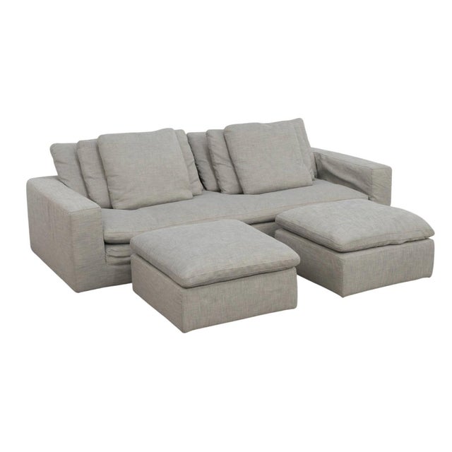 Restoration Hardware Restoration Hardware Cloud Bench-Cushion Sofa & Ottoman Set For Sale - Image 4 of 7