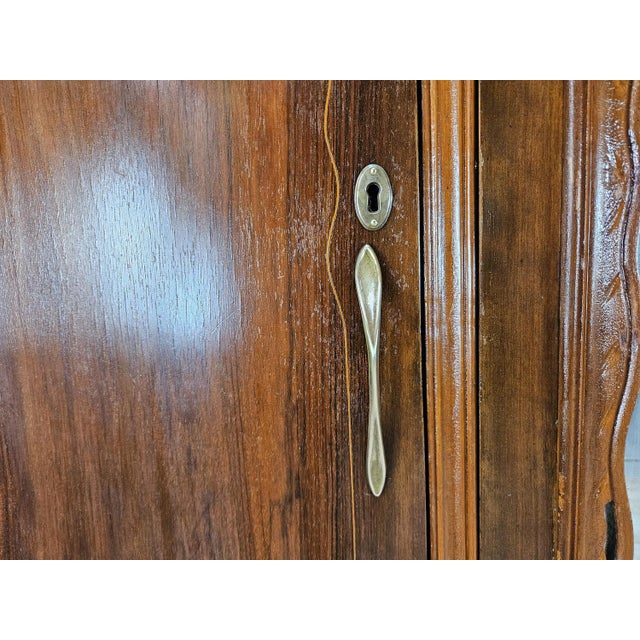 Chippendale Style Walnut and Maple Wardrobe, 1930 For Sale - Image 12 of 18