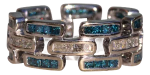 The Kulin West: Blue and White Diamond Eternity Band in White Gold